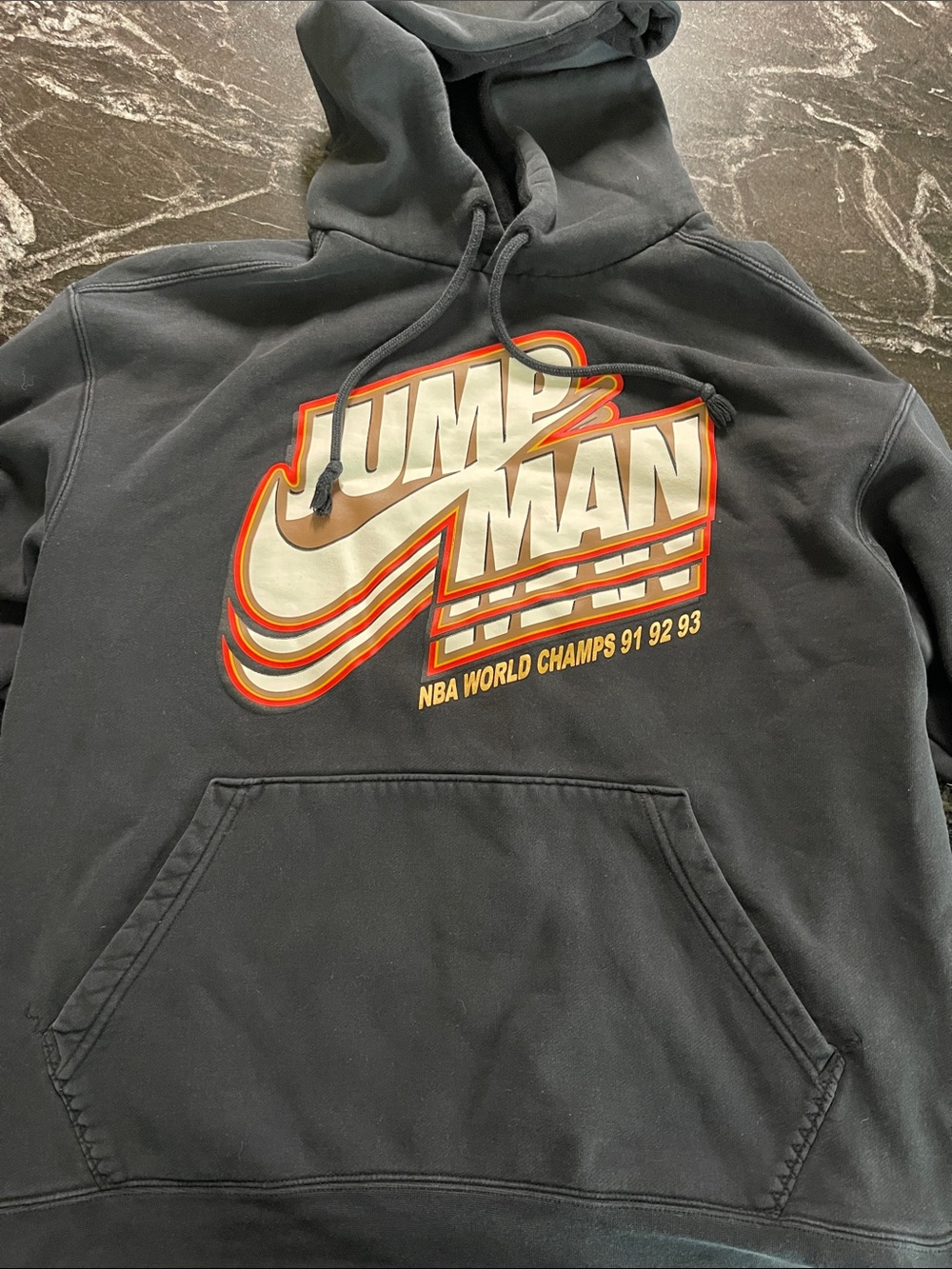 Jump Black Hoodie with Cream and Red Retro Jumpman Graphic